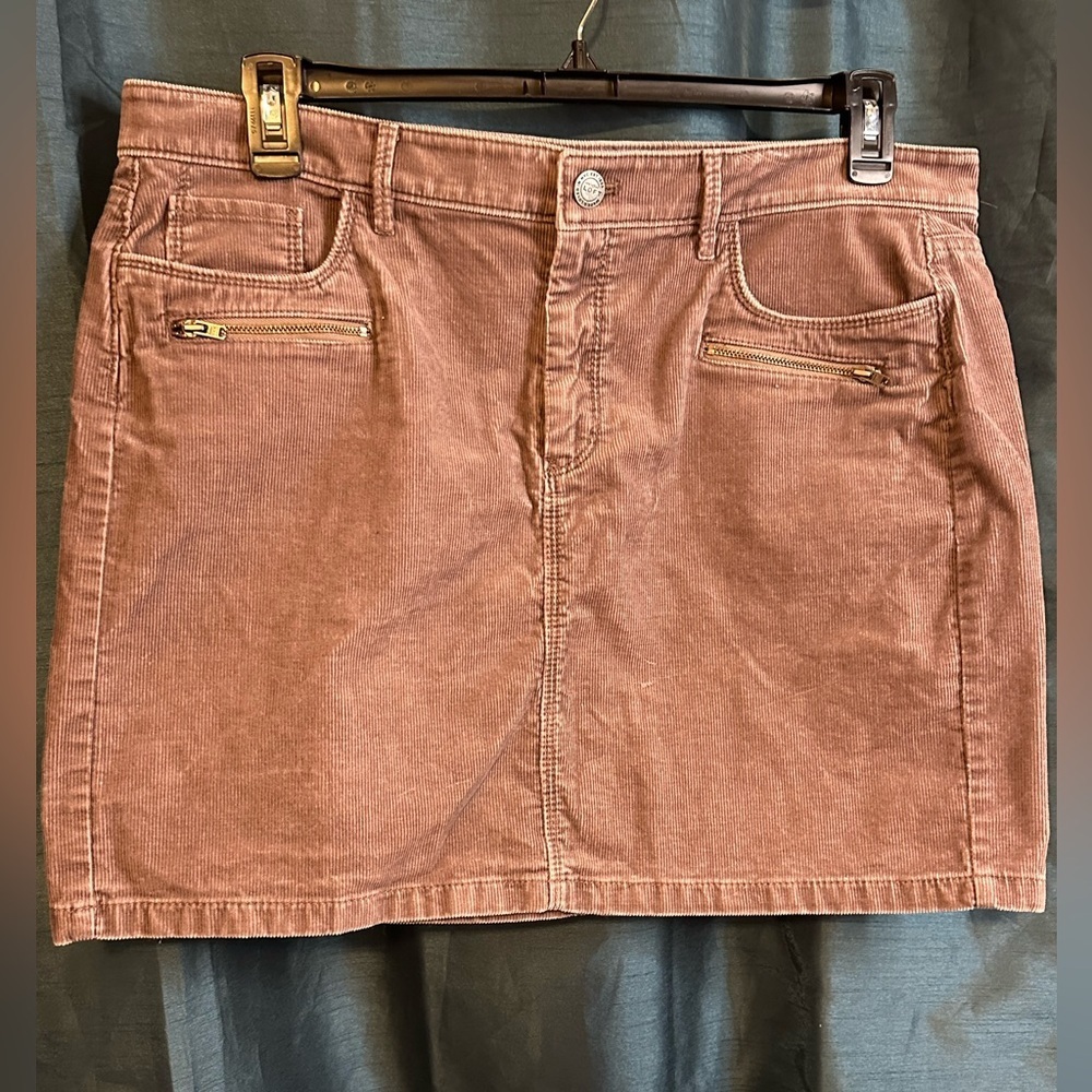 Loft Brown Corduroy Mini Skirt